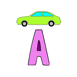 Pobarvana pobarvanka - Pobarvanka črke A