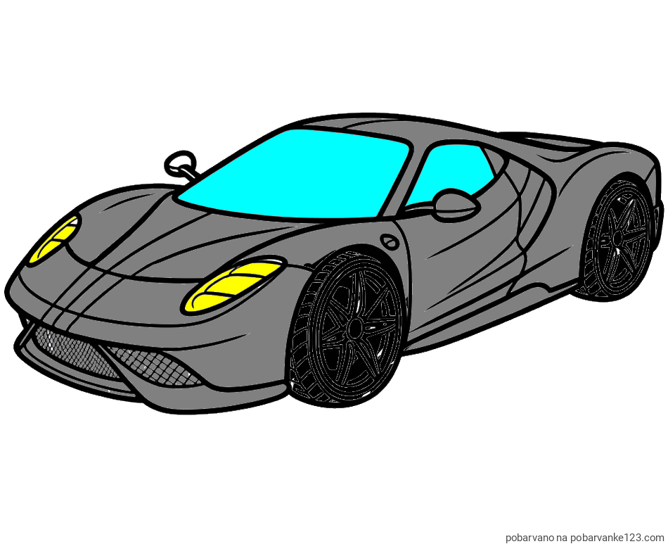 POBARVANA POBARVANKA - Pobarvanka dirkalnega avtomobila