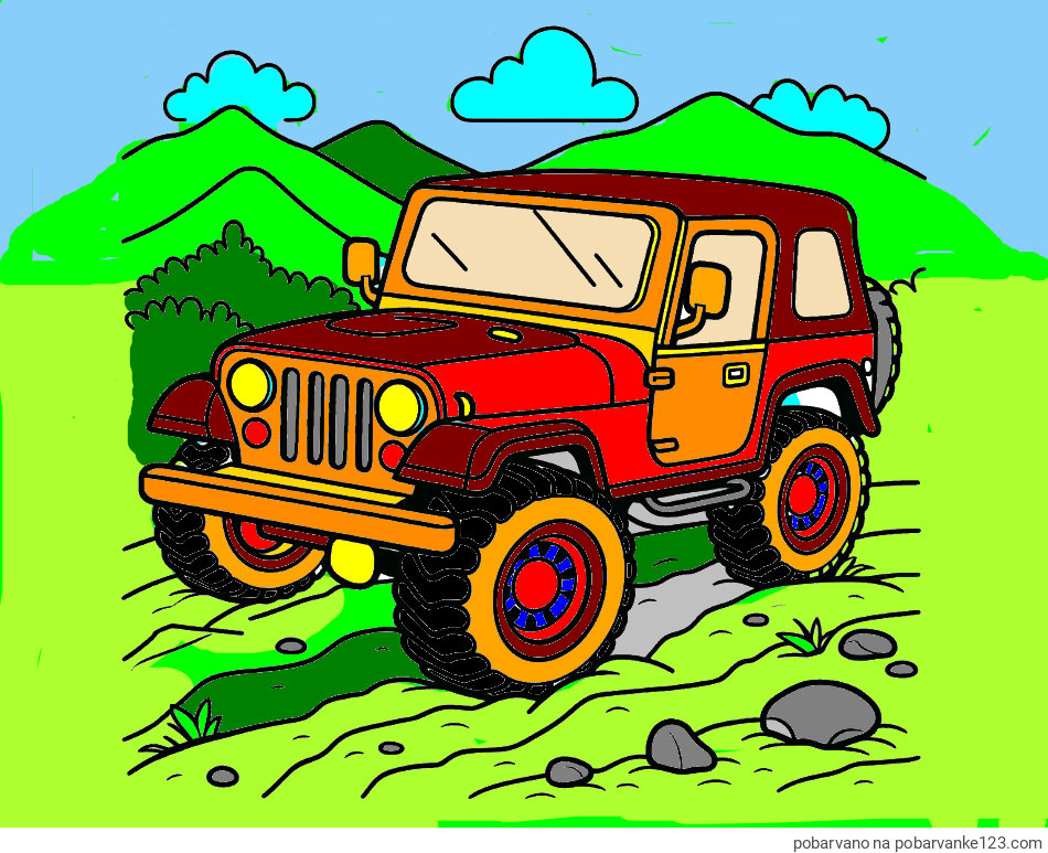 POBARVANA POBARVANKA - Pobarvanka džipa na terenu