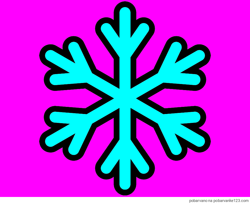 POBARVANA POBARVANKA - Pobarvanka enostavne snežinke