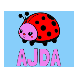 Pobarvana pobarvanka - Pobarvanka imena AJDA in pobarvanka ljubke pikapolonice