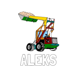 Pobarvana pobarvanka - Pobarvanka imena ALEKS in pobarvanka velikega traktorja