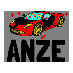 Pobarvana pobarvanka - Pobarvanka imena ANŽE in pobarvanka dirkalnega avtomobila