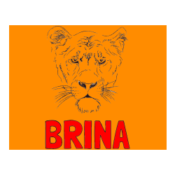 Pobarvana pobarvanka - Pobarvanka imena BRINA in pobarvanka levinje