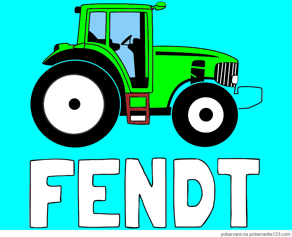 POBARVANA POBARVANKA - Pobarvanka imena FENDT in pobarvanka velikega in zmogljivega traktorja