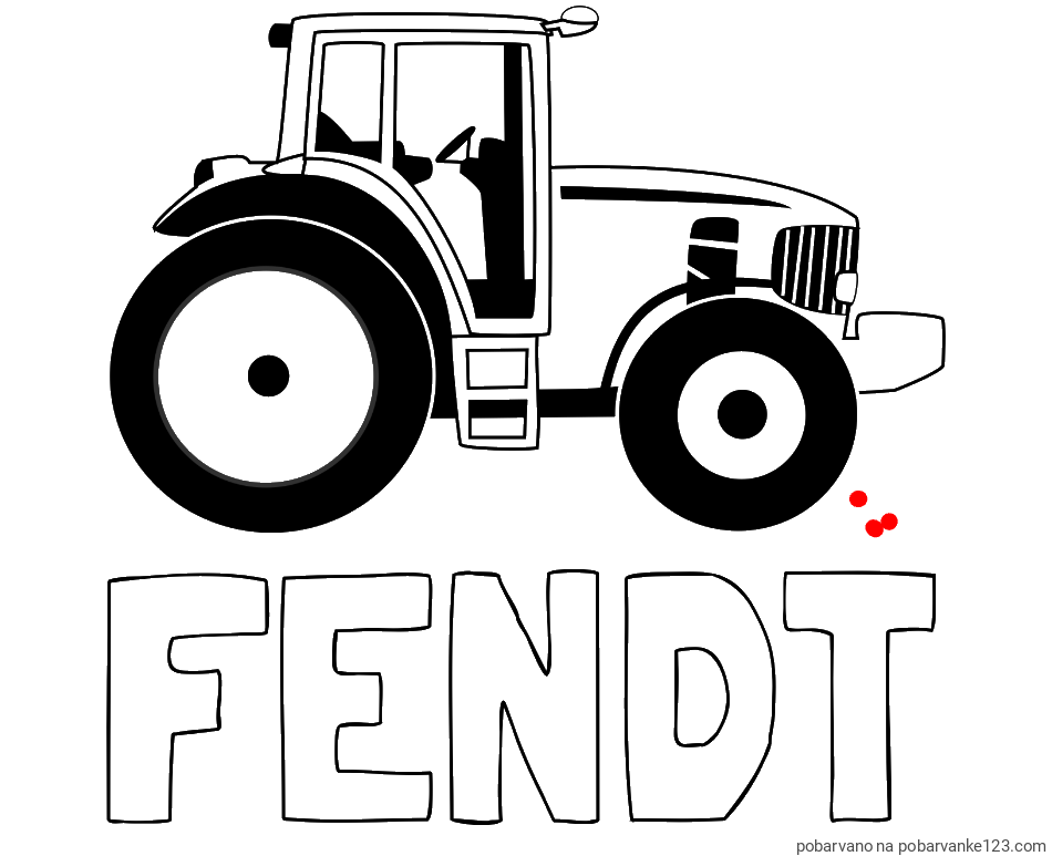 POBARVANA POBARVANKA - Pobarvanka imena FENDT in pobarvanka velikega in zmogljivega traktorja