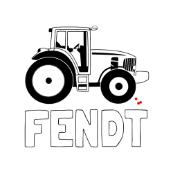Pobarvana pobarvanka - Pobarvanka imena FENDT in pobarvanka velikega in zmogljivega traktorja