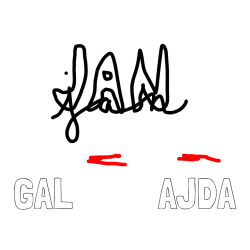 Pobarvana pobarvanka - Pobarvanka imena GAL          AJDA in jan ime