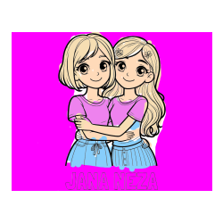 Pobarvana pobarvanka - Pobarvanka imena JANA NEŽA in pobarvanka ljubkih prijateljic