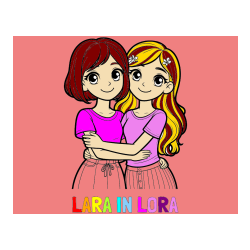 Pobarvana pobarvanka - Pobarvanka imena LARA IN LORA in pobarvanka ljubkih prijateljic