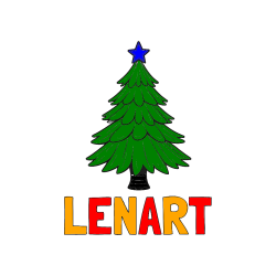 Pobarvana pobarvanka - Pobarvanka imena LENART in pobarvanka božične smreke z zvezdo