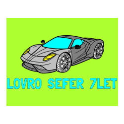 Pobarvana pobarvanka - Pobarvanka imena LOVRO  ŠEFER  7LET in pobarvanka dirkalnega avtomobila
