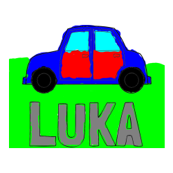 Pobarvana pobarvanka - Pobarvanka imena LUKA in pobarvanka avta