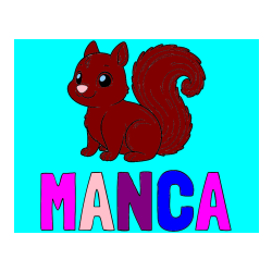 Pobarvana pobarvanka - Pobarvanka imena MANCA in pobarvanka veveričke