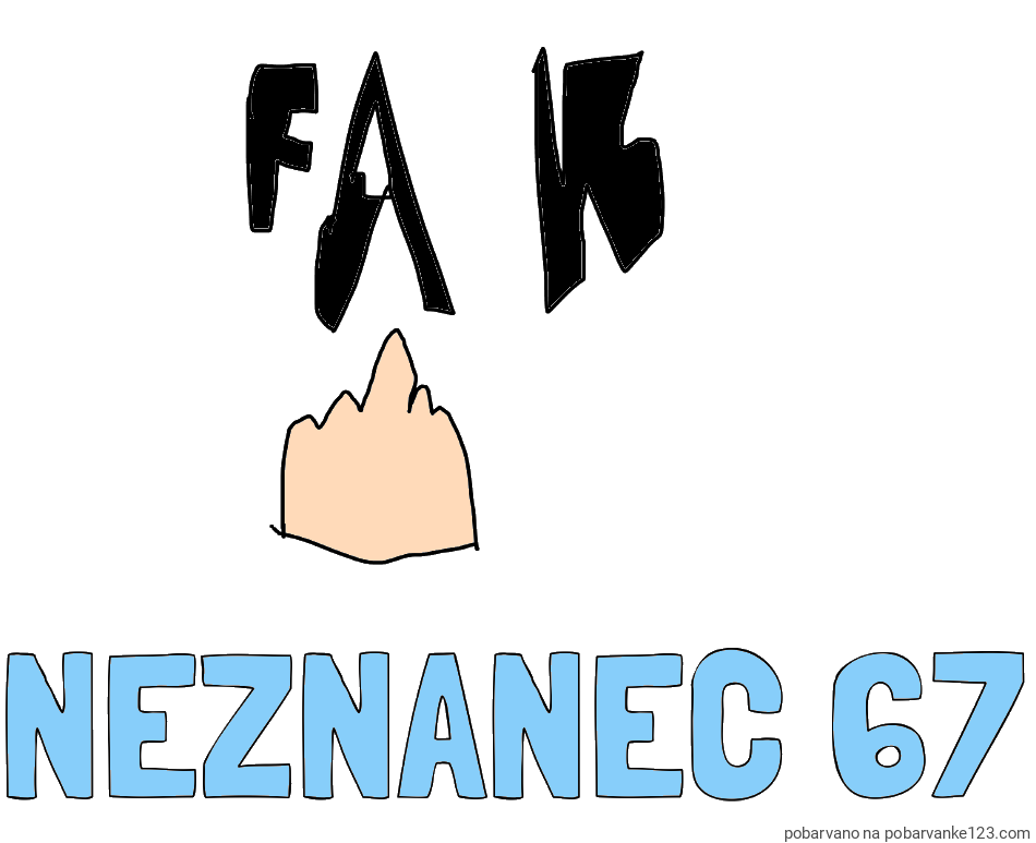 POBARVANA POBARVANKA - Pobarvanka imena NEZNANEC 67 in fakič