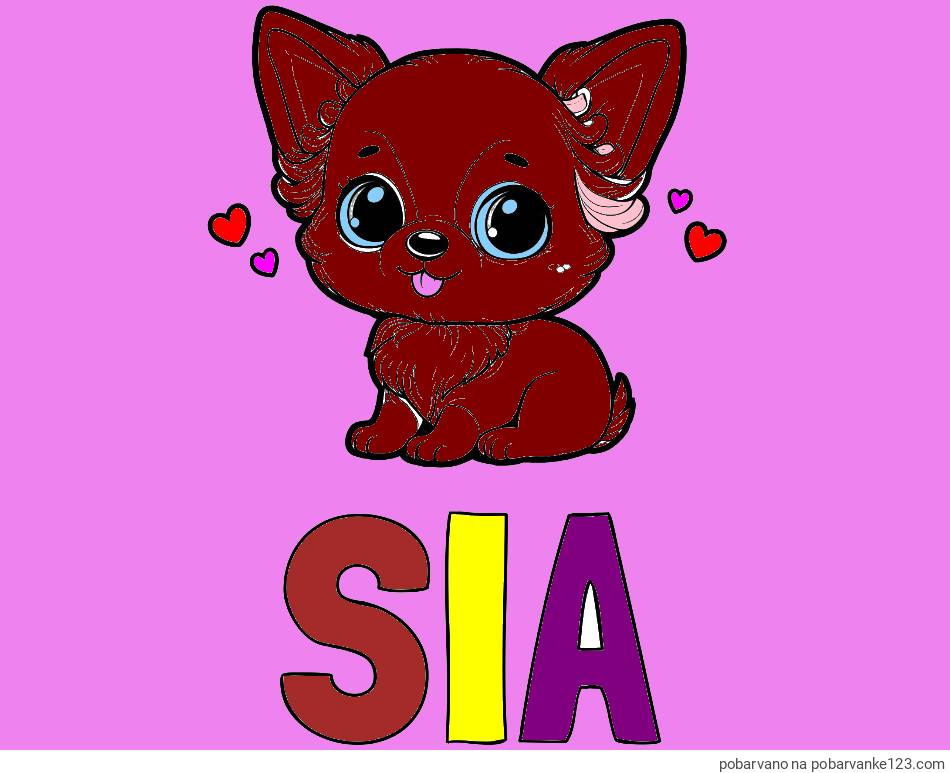 POBARVANA POBARVANKA - Pobarvanka imena SIA in pobarvanka čivave