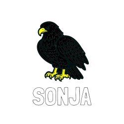 Pobarvana pobarvanka - Pobarvanka imena SONJA in pobarvanka orla