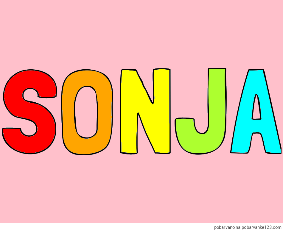 POBARVANA POBARVANKA - Pobarvanka imena SONJA