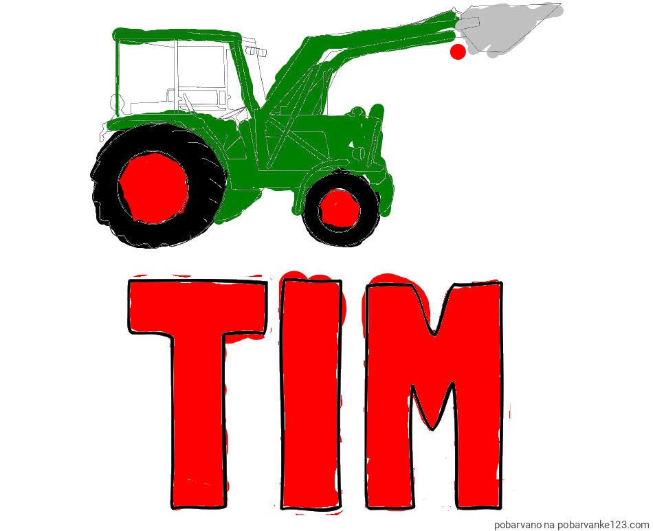 POBARVANA POBARVANKA - Pobarvanka imena TIM in traktor 2