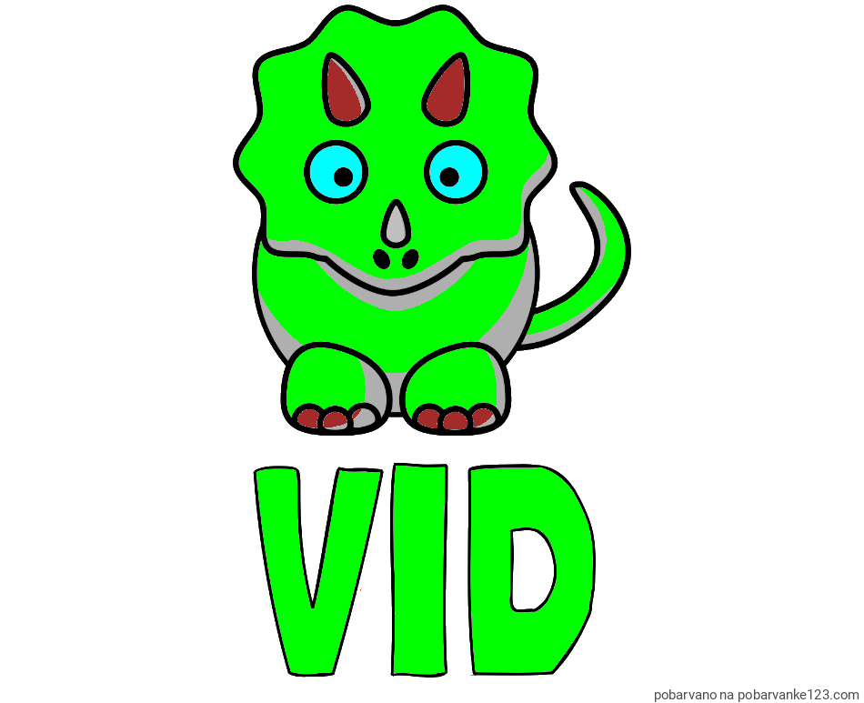 POBARVANA POBARVANKA - Pobarvanka imena VID in pobarvanka dinozavra triceratops