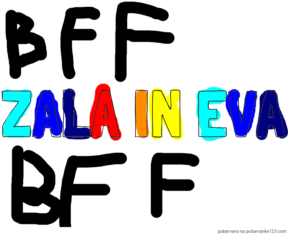 POBARVANA POBARVANKA - Pobarvanka imena ZALA IN EVA