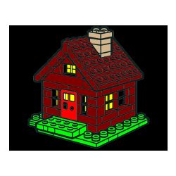 Pobarvana pobarvanka - Pobarvanka LEGO hiške