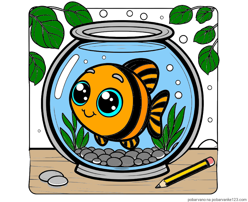 POBARVANA POBARVANKA - Pobarvanka ljubke ribice