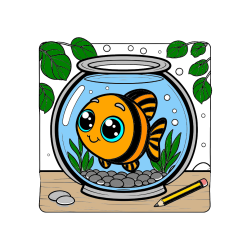 Pobarvana pobarvanka - Pobarvanka ljubke ribice