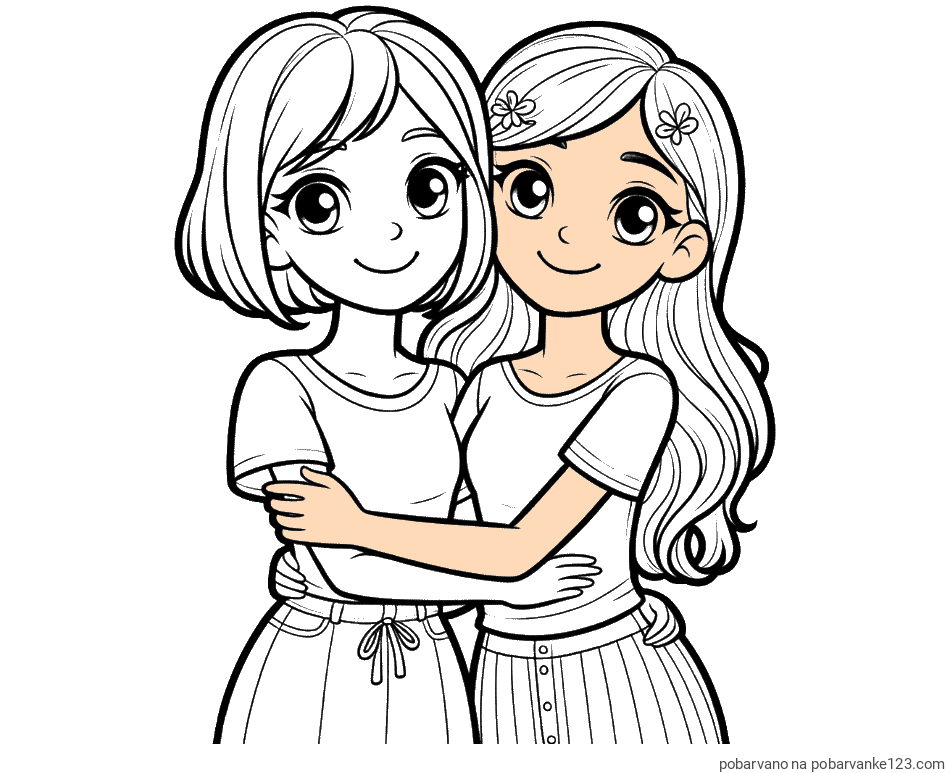 POBARVANA POBARVANKA - Pobarvanka ljubkih prijateljic