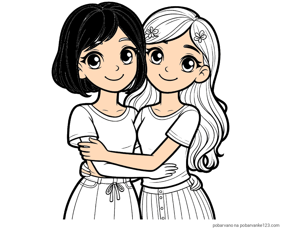 POBARVANA POBARVANKA - Pobarvanka ljubkih prijateljic