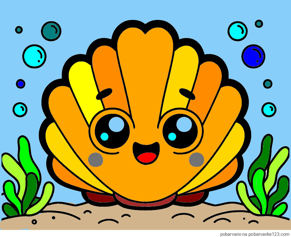 POBARVANA POBARVANKA - Pobarvanka nasmejane školjke