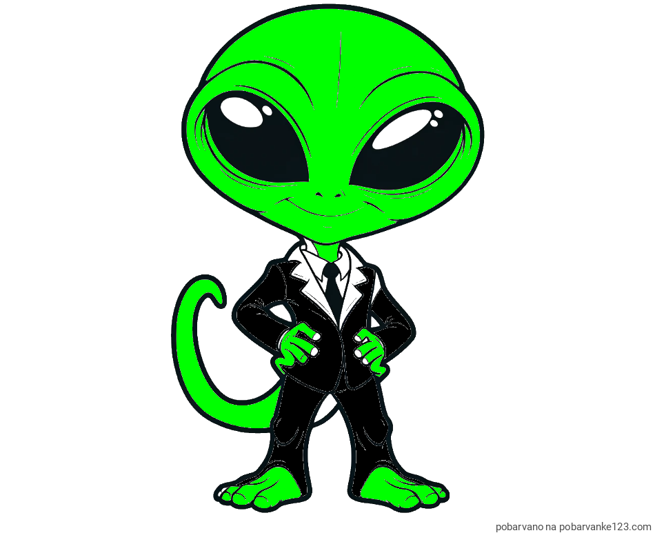 POBARVANA POBARVANKA - Pobarvanka nenavadnega vesoljca