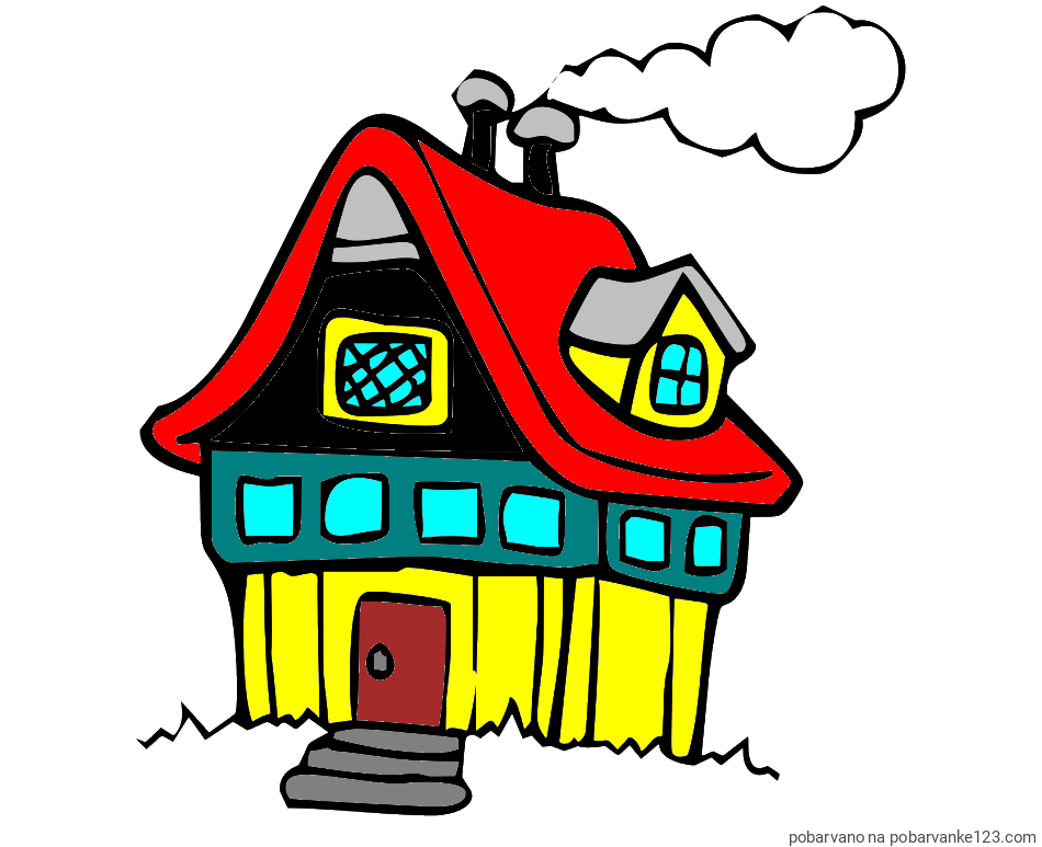 POBARVANA POBARVANKA - Pobarvanka prikupne hiške