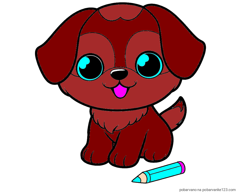 POBARVANA POBARVANKA - Pobarvanka prikupnega kužka