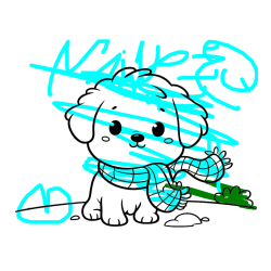 Pobarvana pobarvanka - Pobarvanka prikupnega psička