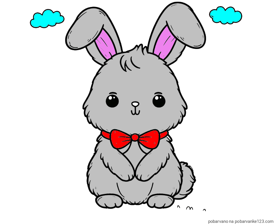 POBARVANA POBARVANKA - Pobarvanka prikupnega zajčka
