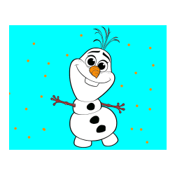 Pobarvana pobarvanka - Pobarvanka prisrčnega snežaka Olaf