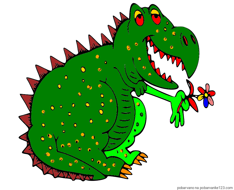POBARVANA POBARVANKA - Pobarvanka veselega dinozavra