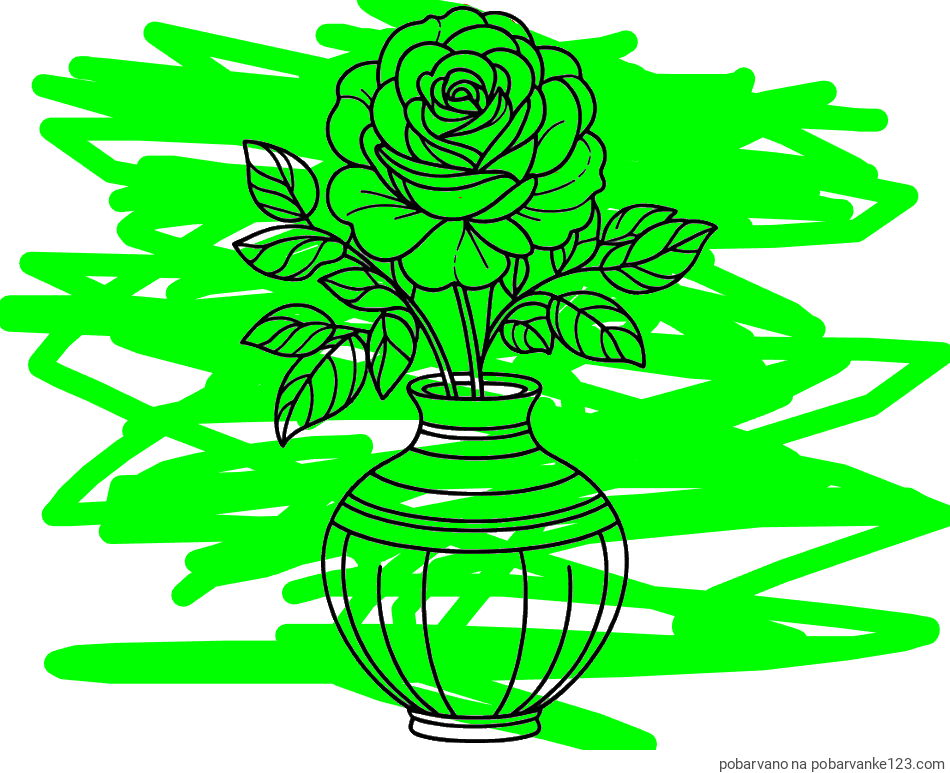 POBARVANA POBARVANKA - Pobarvanka vrtnice v vazi