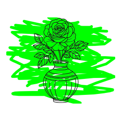 Pobarvana pobarvanka - Pobarvanka vrtnice v vazi