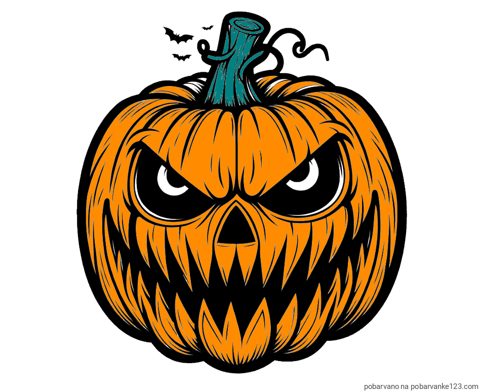 POBARVANA POBARVANKA - Pobarvanka zlobne buče za noč čarovnic