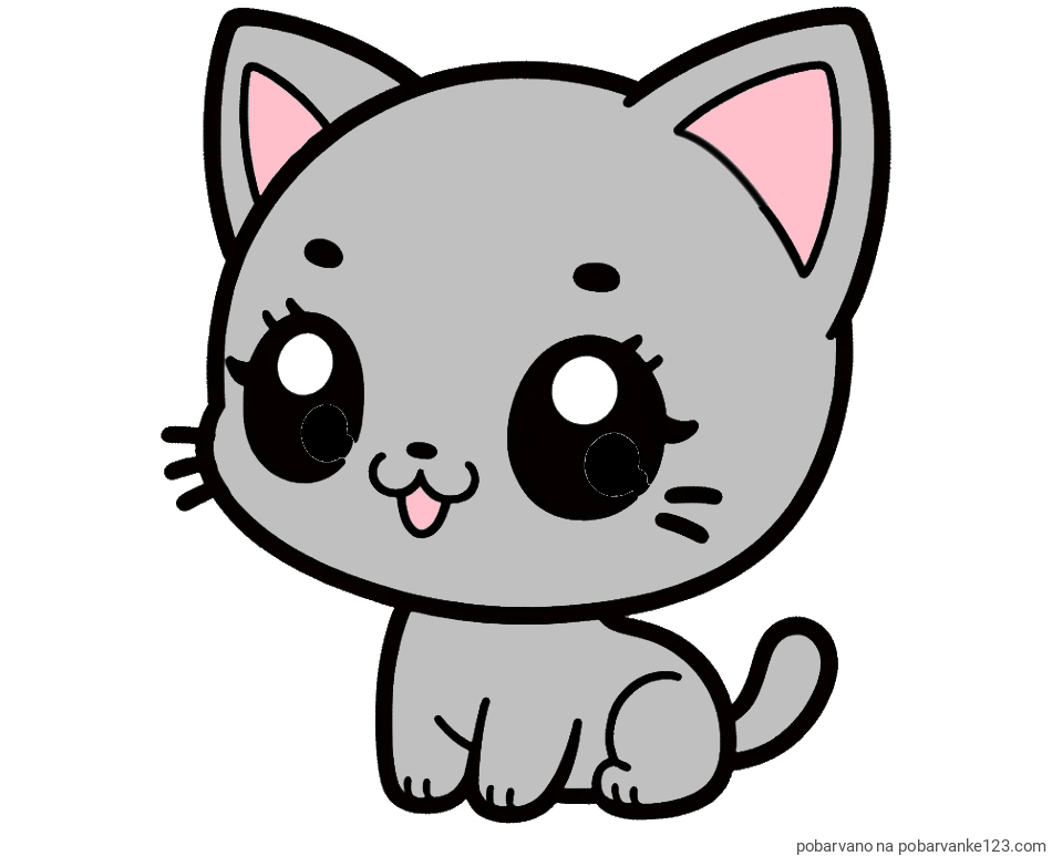 POBARVANA POBARVANKA - Pobarvnaka ljubke muce v anime slogu