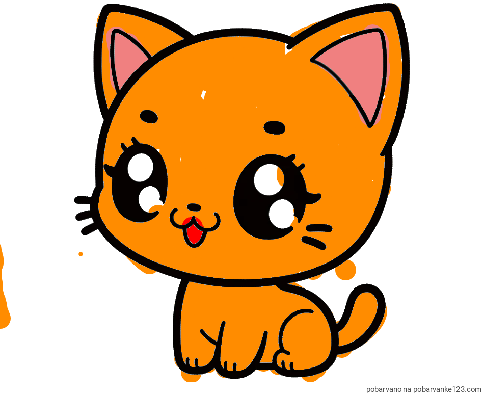 POBARVANA POBARVANKA - Pobarvnaka ljubke muce v anime slogu