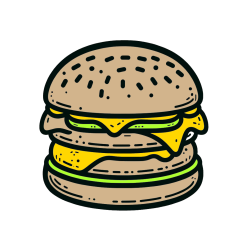 Pobarvana pobarvanka - Preprosta pobarvanka hamburgerja