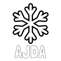 Pobarvanka imena AJDA in pobarvanka enostavne snežinke