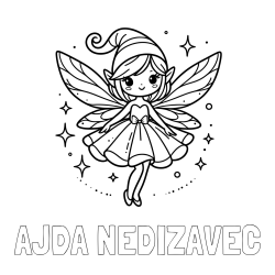 Online izdelana pobarvanka - Pobarvanka imena AJDA NEDIŽAVEC in otroška pobarvanka čudovite vile