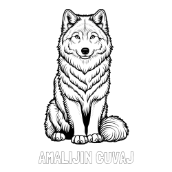Online izdelana pobarvanka - Pobarvanka imena AMALIJIN ČUVAJ in pobarvanka prijaznega volka