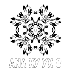 Online izdelana pobarvanka - Pobarvanka imena ANA XY YX 8 in pobarvnaka mandale (rože)