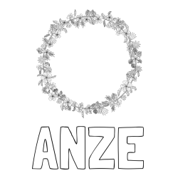 Online izdelana pobarvanka - Pobarvanka imena ANZE in pobarvanka adventni venček