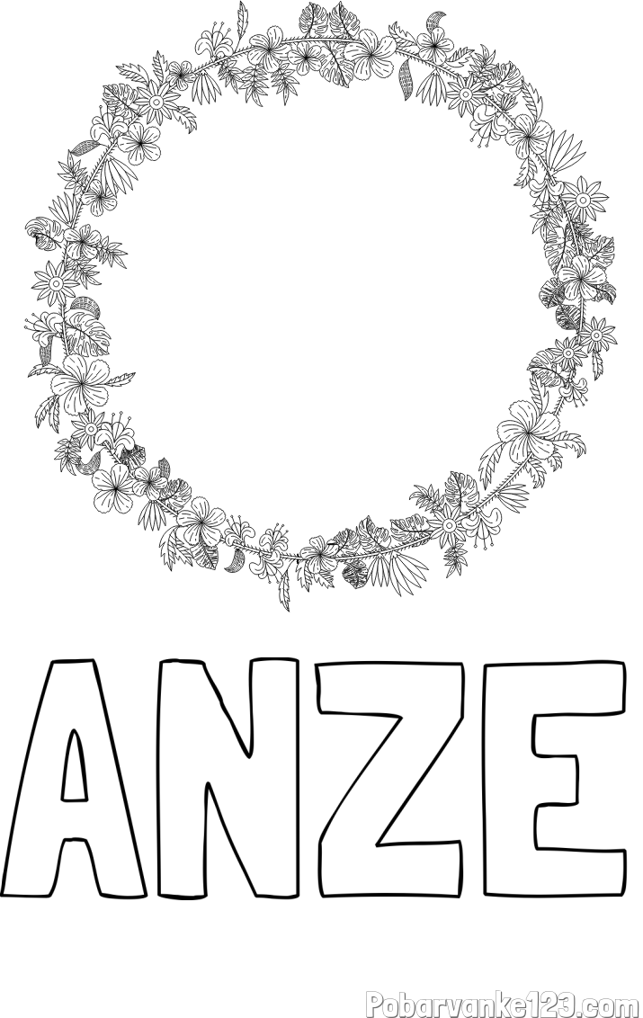 Pobarvanka imena ANZE in pobarvanka adventni venček